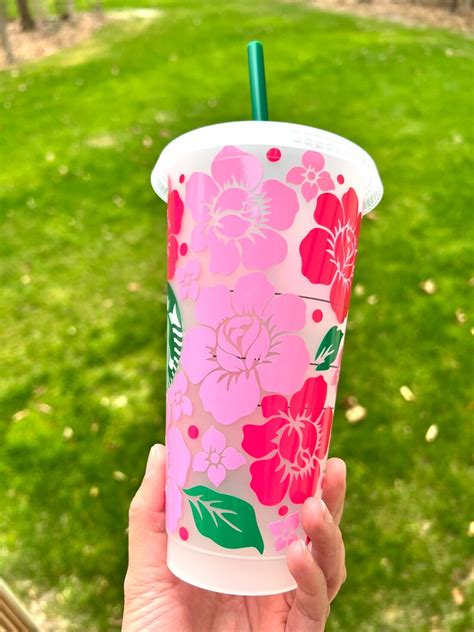 Flower Starbucks Cup Rose Cup T For Mom T For Her Etsy