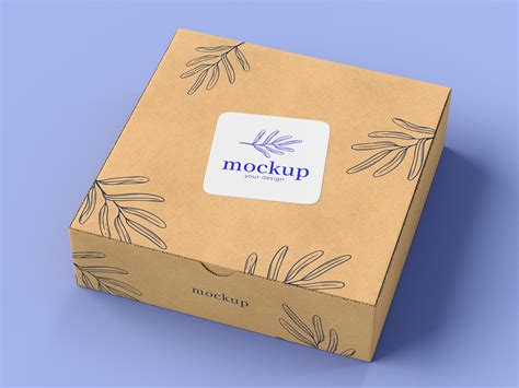cardboard box  sticker  mockup  mockup world