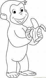 Curious George Coloring Pages Banana Drawing Eating Printable Clipart Monkey Cartoon Kids Color Face Coloringpages101 Drawings Print Getdrawings Washington Paintingvalley sketch template