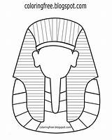 Sarcophagus Printable Egyptian Paintingvalley Pharaoh Headdress Tutankhamun Outline Ruler Masquerade Rituals Ceremonial sketch template