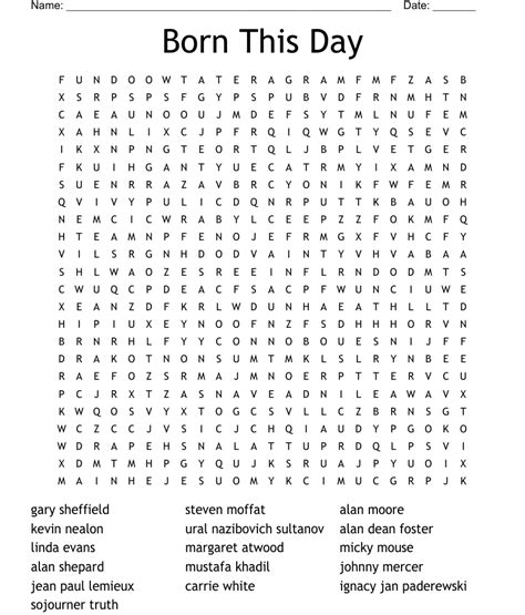 born  day word search wordmint