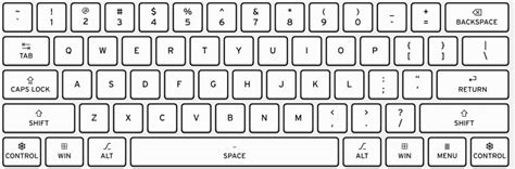 standard qwerty keyboard layout