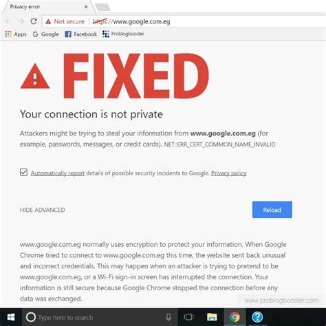 ways  fix  connection   private google chrome error