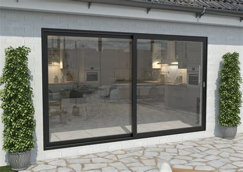 mm black aluminium sliding doors rh sliding lh fixed aluminium sliding door