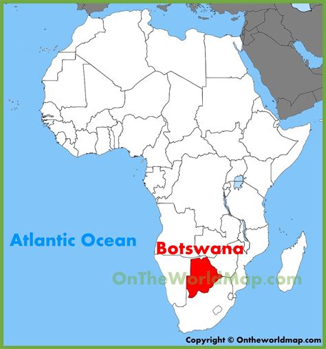 botswana location   africa map ontheworldmapcom