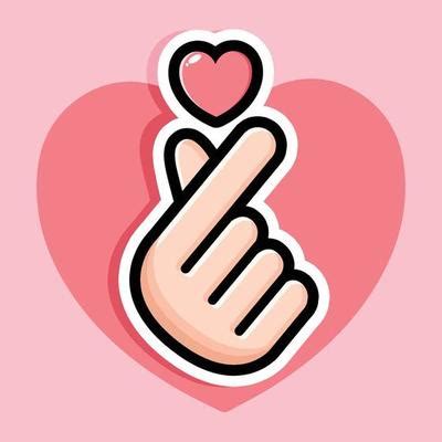 korean finger heart vector art icons  graphics