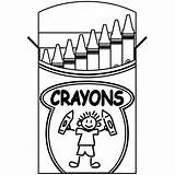 Coloring Box Crayons Crayola Crayon Pages Clipart Use sketch template