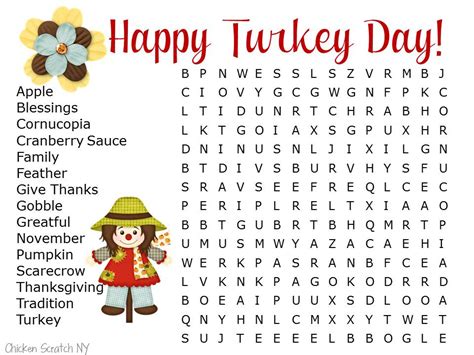 20 Thanksgiving Word Searches