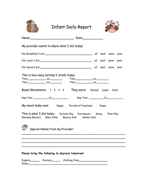 infant daily report sheet google image result  httpimgdocstoccdn