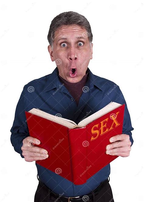 Sex Education Funny Shocked Man Reading Book Stock Image Image Of