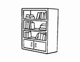 Bookcase Coloring Drawers Coloringcrew Book sketch template