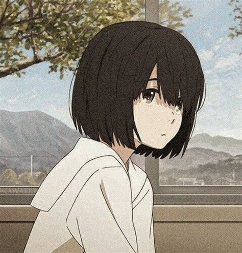 aesthetic anime pfp short black hair