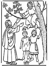 Zacchaeus Coloring Bible Pages School Sunday Jesus Testament Activities Preschool Visit Church sketch template