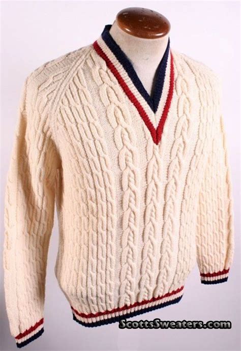 610 045 Wool Tennis Sweater With Intricate Cable Knit Design Tennis