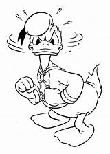 Donald Duck Coloring Pages Angry Outline Drawing Kids Color Cartoon Funny Clipart Print Disney Printable Mickey Line sketch template