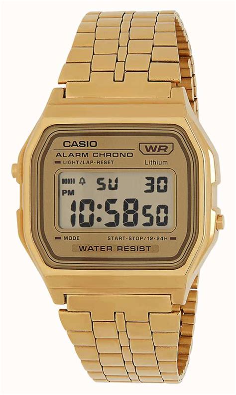 casio vintage style gold ion plated digital  awetg aef  class watches