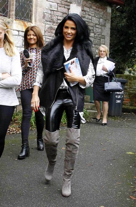 katie price wears pvc thigh high boots and fur while showing off black hair for literary