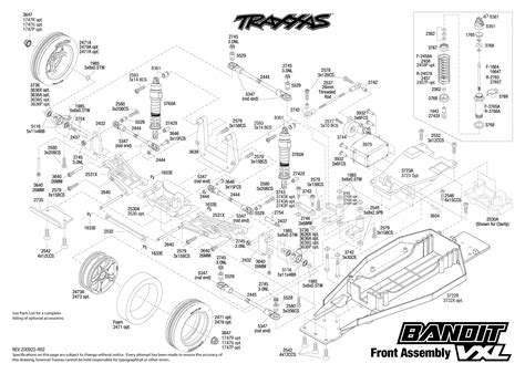 bandit vxl   front assembly exploded view traxxas