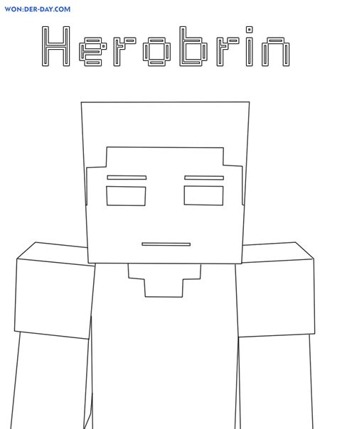 herobrine minecraft coloring pages  day coloring pages