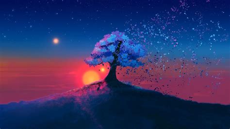 pin  manoel specort  fundo de tela pc sunset landscape art tree