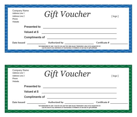 sample gift voucher templates printable samples