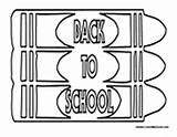 School First Coloring Crayons Pages Colormegood sketch template