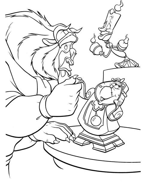 coloring pages beauty   beast print