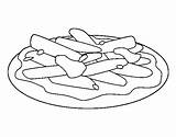 Macaroni Coloring Coloringcrew Pasta Food sketch template