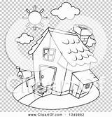 Coloring House Clip Outline Illustration Rf Royalty Bnp Studio sketch template