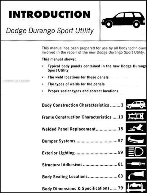 Free 1998 Dodge Durango Repair Manual