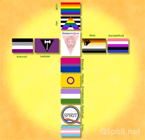 lgbtq flags make a colorful cross of diversity and creativity