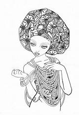 Coloring Pages African Drawings Color Year Adult Sheets Afro sketch template