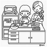 Maestra Niña Leyendo Jugando Niño Cocinar Cocinando Preescolar Niñas Rutinas sketch template