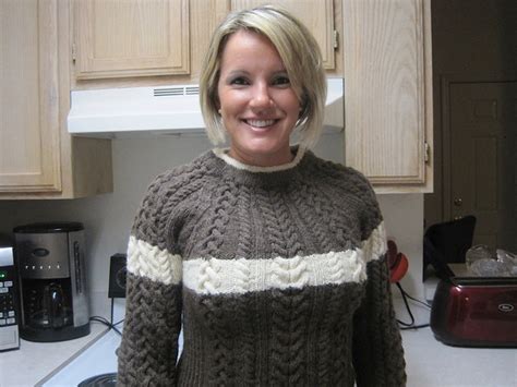 Blonde Sexy Sweater Wife In Aran Cables A Photo On