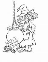 Witch Coloring Pages Kids Printable Halloween Para sketch template