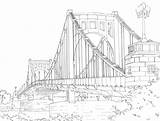 Pittsburgh Bridge Coloring Pages Drawing Drawings Line Bridges Adult Google Colouring Paintingvalley Detailed Search Explore Washington George sketch template