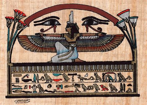 Egyptian Papyrus Pharaoh Painting Handmade Egypt Decor
