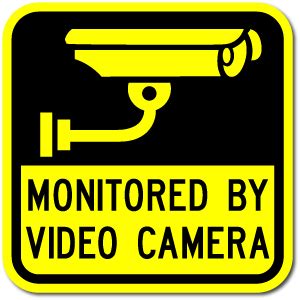 monitored  video camera security sign