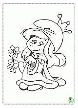 Coloring Smurfs Dinokids Smurfette Pages Close sketch template