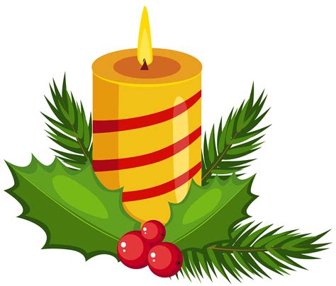christmas candle  holly clip art library
