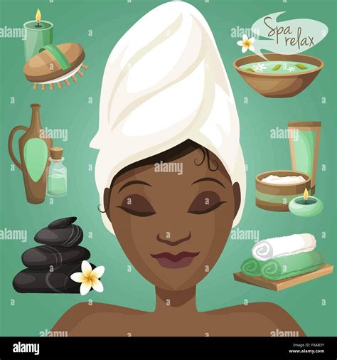 black woman  spa stock vector image art alamy