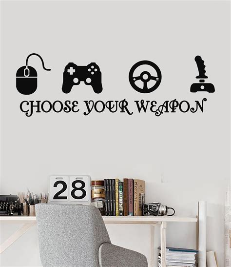 joystick gamer vinyl wall decal quote video game play room esports stickers ig3216 game