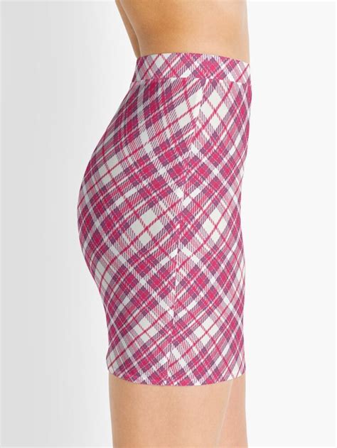 Pink White Plaid Check Tartan Mini Skirt By Redjaygraphics Mini