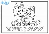 Muffin Bluey Coloring Colouring Socks Sheet Own Print sketch template