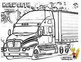 Coloring Pages Truck Kenworth Big Trucks T2000 Printable 18 Wheeler Rig Kids Semi Boys Drawing Sheet Print Volvo Old Ford sketch template
