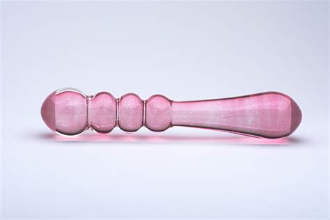 Glass Dildo Xl Double Ended Sparkle Rose