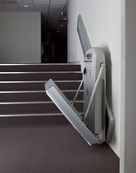 great inclined wheelchair platform lift fits easily  staircase