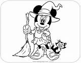 Halloween Minnie Coloring Pages Disney Witch Disneyclips Figaro sketch template