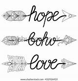 Coloring Pages Boho Hope Arrows Feathers Adult Signs Patterned Vector Tattoo Print Bohemian Tribal Chic Shirt Magic Ethnic Drawn Hand sketch template