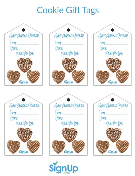 printable gift tags  holiday cookies signupcom